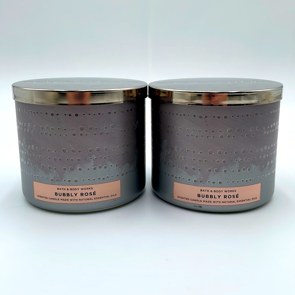 Bubbly Rosé Bath‎ & Body Works 3-wick Scented Candle - Picture 2 of 6